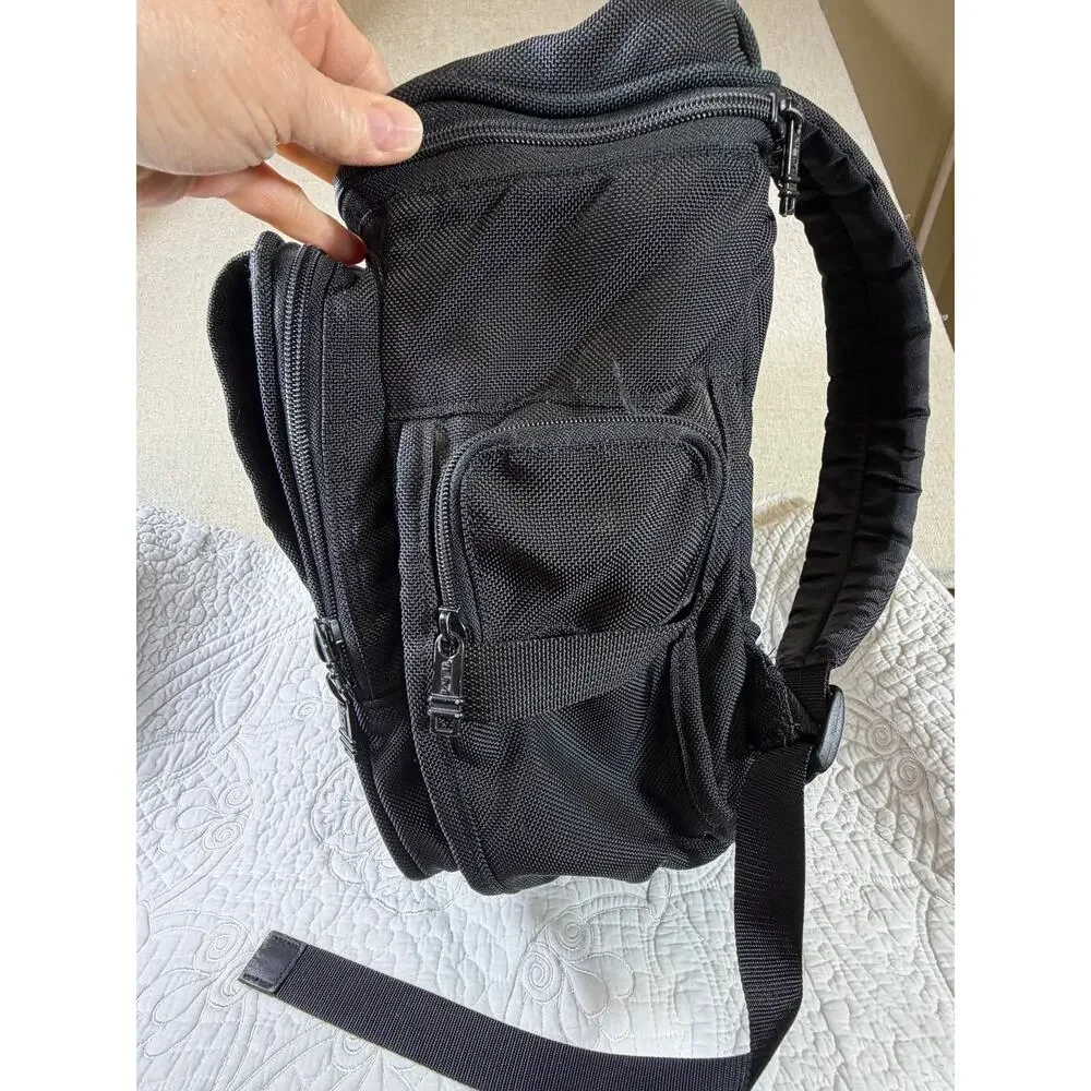 TUMI Alpha Black Ballistic Nylon Travel Laptop Utility Backpack Carryall Pack